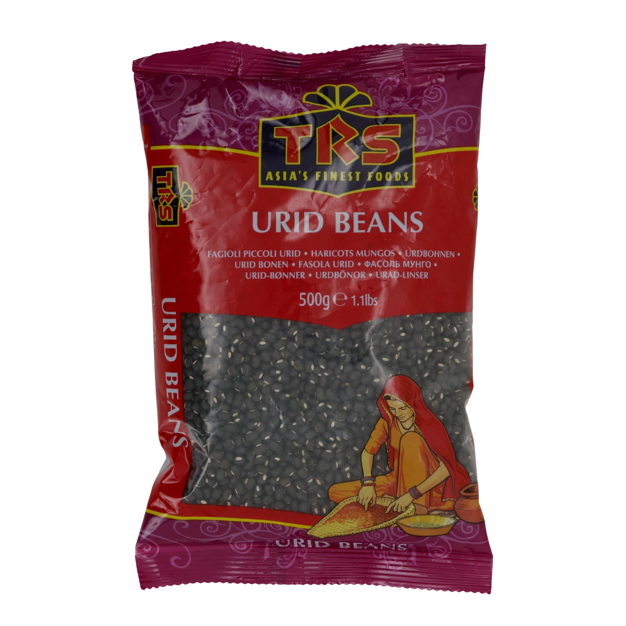 Urid Bohnen TRS | Schwarze Linsen | Für Dal und Teigzubereitung | 500 g TRS